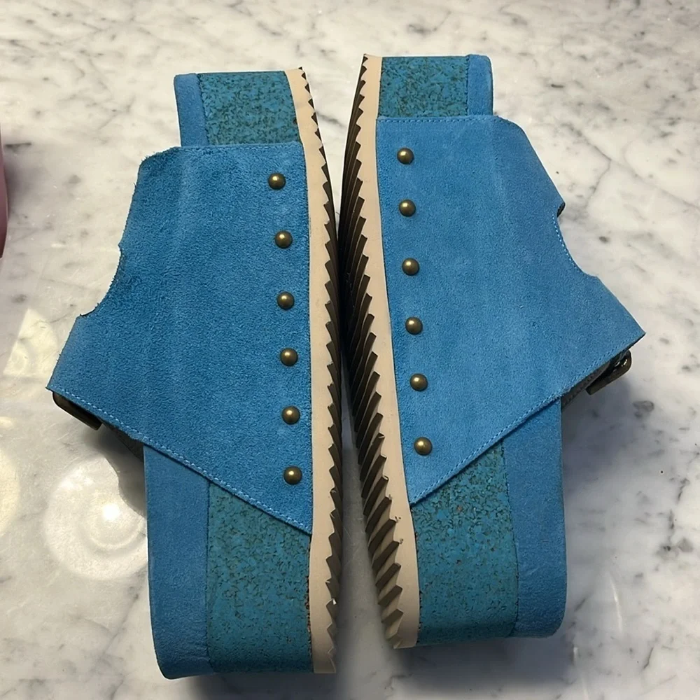 Free People x Intentionally Rule Breaker Suede Sandals Size 9 NIB - Picture 15 of 16